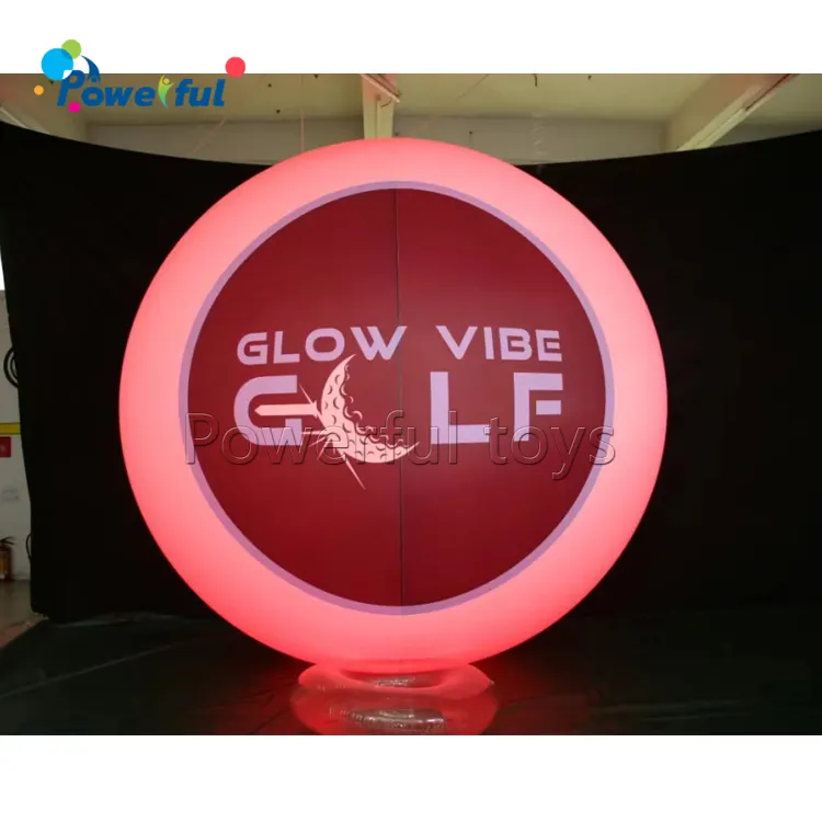 Neon-Glo Light Up Led Pvc Dessin Animé Gonflable Boule Pare-chocs Extérieur Plage Grand Jouet Boule Blanche Pour Enfants