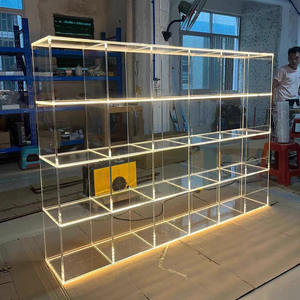 خزانة عرض أكريليك شفافة متينة، رف أحذية متدرج، حامل تماثيل صغيرة، حل تخزين منزلي، قابل للتخصيص حسب الطلب - Product Image 1