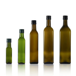 Bouteille en verre vide carrée vert antique Marasca Dorica pour huile d'olive de cuisson, 100 ml, 250 ml, 500 ml, 750 ml, 1 L - Product Image 5