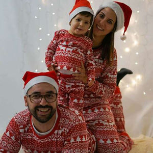 بيجامات عائلية للكريسماس مطبوع بالكامل ملابس نوم للكريسماس ملابس متطابقة للأم والابنة ملابس متطابقة بيجامات عائلية - Product Image 5