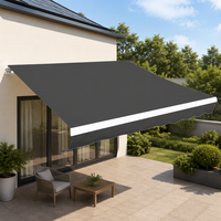 Tissu de remplacement pour auvent - Anthracite, anti-UV, enduit PU, auvent rétractable de remplacement, 300 x 250 cm