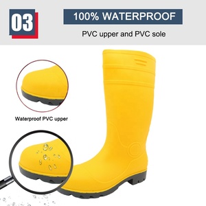 Botas de Seguridad Amarillas para Hombre, de Plástico, para Agricultura, con Punta de Acero, Resistentes a Pinchazos, Antiestáticas, Antideslizantes, Resistentes al Aceite, Ácidos, Álcalis y Químicos - Product Image 5