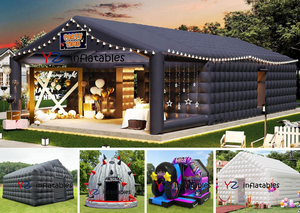 Cupola Gonfiabile in PVC per <span class=keywords><strong>Discoteca</strong></span>, Tenda da Ballo per Feste Musicali, Casa Rimbalzante Gonfiabile con Luci LED - Product Image 4