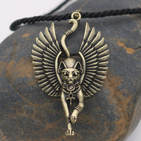 Collier populaire avec statue de chat Bastet de l'Égypte ancienne, sphinx égyptien, pendentif de chat mignon, vente en gros