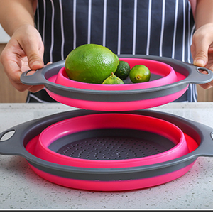 Accesorios de Cocina, Colador Redondo para Filtro de Agua, Recipiente para Lavar Frutas, Colador, Tazón Plegable - Product Image 3