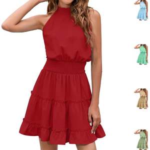 เดรสลำลองทรงเอ สไตล์เกาหลี แฟชั่นฤดูร้อนสำหรับผู้หญิง ขายส่ง - Product Image 1