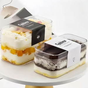Boîte d'emballage alimentaire en plastique PS transparente rectangulaire personnalisée pour tiramisu, pâtisseries, bonbons et biscuits – Meilleures ventes - Product Image 1