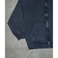 Sweat à capuche zippé personnalisé pour homme, de haute qualité, coupe oversize, en coton épais, avec strass, en molleton bouclette