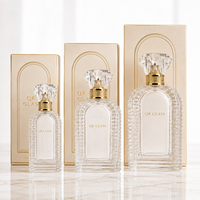 Flacon de parfum de luxe 50 ml, flacon de parfum en verre personnalisé 30 ml, flacons de parfum arabes vides avec emballage boîte, bouchon à sertir/à vis.