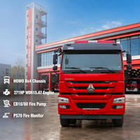 Camion Pompier Diesel Lourd HOWO 8x4 25000L 371HP WD615 Double Châssis Pompe à Haut Débit CB10/80 Canon Incendie PS70 Portée 80m ABS