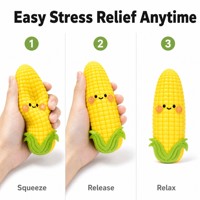 Jouet sensoriel en gel souple en forme de maïs croustillant mignon, jouet anti-stress à presser, cadeau de décompression