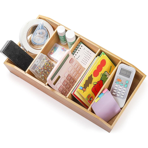 Organizador de Escritorio de Bambú de Estilo Simple WDF, Modelo Temático para el Hogar que Ahorra Espacio, con Recipiente para Especias para Uso Familiar - Product Image 1