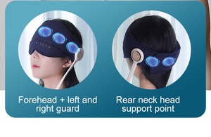 Casque de massage pour la tête et les yeux avec nœuds de massage, 3 vitesses, rechargeable, pour la maison et le bureau, pour soulager la tête et la thérapie de réadaptation - Product Image 3