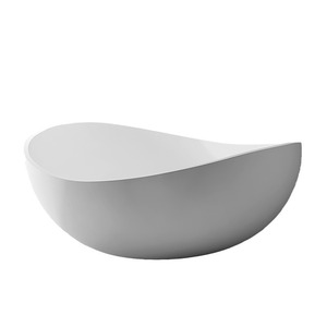Modern <strong>1.8m</strong> Freestanding White Acrylic Bathtub Drainer Irregular Soaking <strong>Bath</strong> Design for Hotels Villas Apartments Indoor Use - Product Image 1
