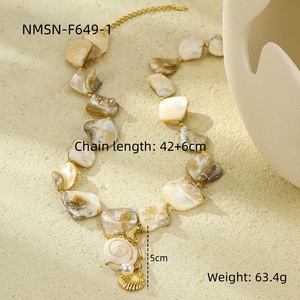 Nueva Moda verano océano joyería 18K PVD chapado en oro de acero inoxidable estrella de mar Shell gargantilla collar de perlas para mujer - Product Image 3