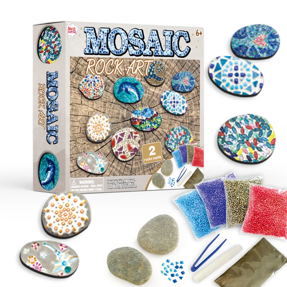 Hot Sale Kids Crystal Glas Ronde Keramische Mozaïek Tegel Art Diy Rock Painting Speelgoed Kit Voor Kinderen