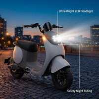 Moto électrique 30-50 km/h, autonomie de 75 km, scooter professionnel pour les trajets en ville, frein à disque/Roue à tambour, étanche IP65, moteur 400W