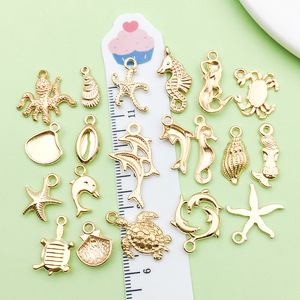 Pendentif sirène dauphin en alliage d'or, formes variées, accessoire de bijouterie DIY pour bracelet, collier, artisanat - Product Image 3