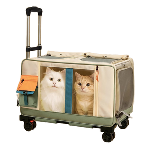 Sac de <span class=keywords><strong>transport</strong></span> portable HMG deux-en-un pour animaux de compagnie Sac à dos pour poussette de <span class=keywords><strong>chat</strong></span> Étui de voyage multifonctionnel avec fermeture à glissière Ensemble de <span class=keywords><strong>transport</strong></span> pour animaux de compagnie - Product Image 1