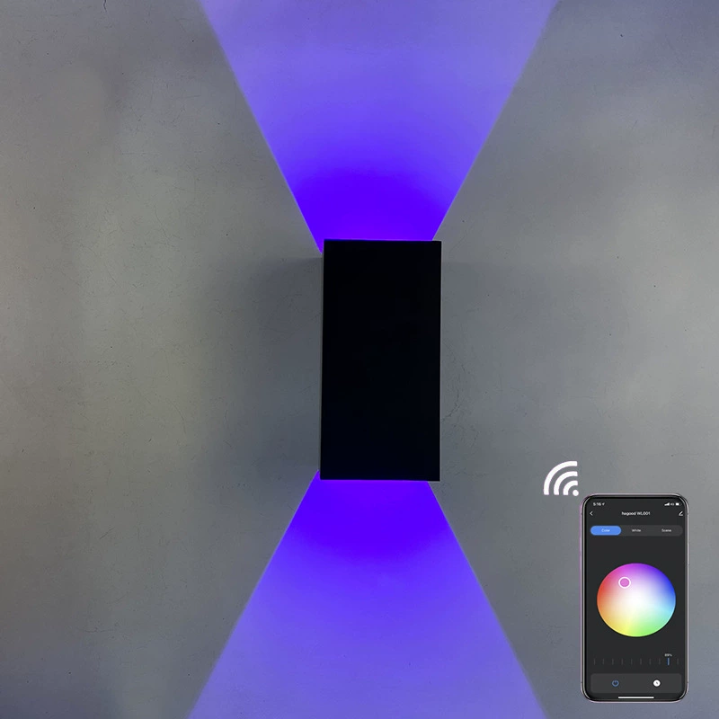 EUROLEDLITE EL-5302 Cube Dimmable Smart App Control Outdoor Waterproof LED Wall Light | ajfpt.com