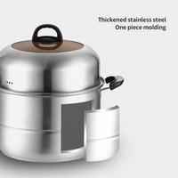 Edelstahl 2-stöckiger Umweltfreundlicher Multifunktions-Dampfgarer mit Deckel 30cm für Restaurants und Heimküchen