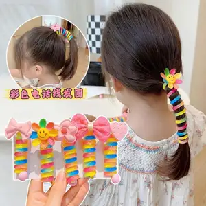 2024 New Hair Accessories Telephone Wire Hair Tie Hairpin Simplicity Durable High Elastic Rubber Band For Women Girl