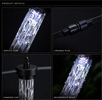 Guirlandes lumineuses de style glaçon alimentées par USB, éclairage ambiant décoratif avec des glaçons et des flocons de neige pour le toit et la décoration des fêtes