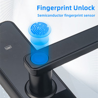 Cerradura Inteligente para Habitación con Tarjeta, Llave, Desbloqueo por Aplicación Tuya, Huella Dactilar, Código, Apertura por WiFi 2.4G
