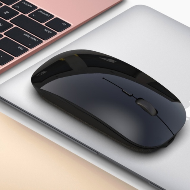 Ultra-Thin Rechargeable Silent Wireless Mouse 2.4G Dual Mode Ergonomic Optical Mouse for Laptop PC Macbook