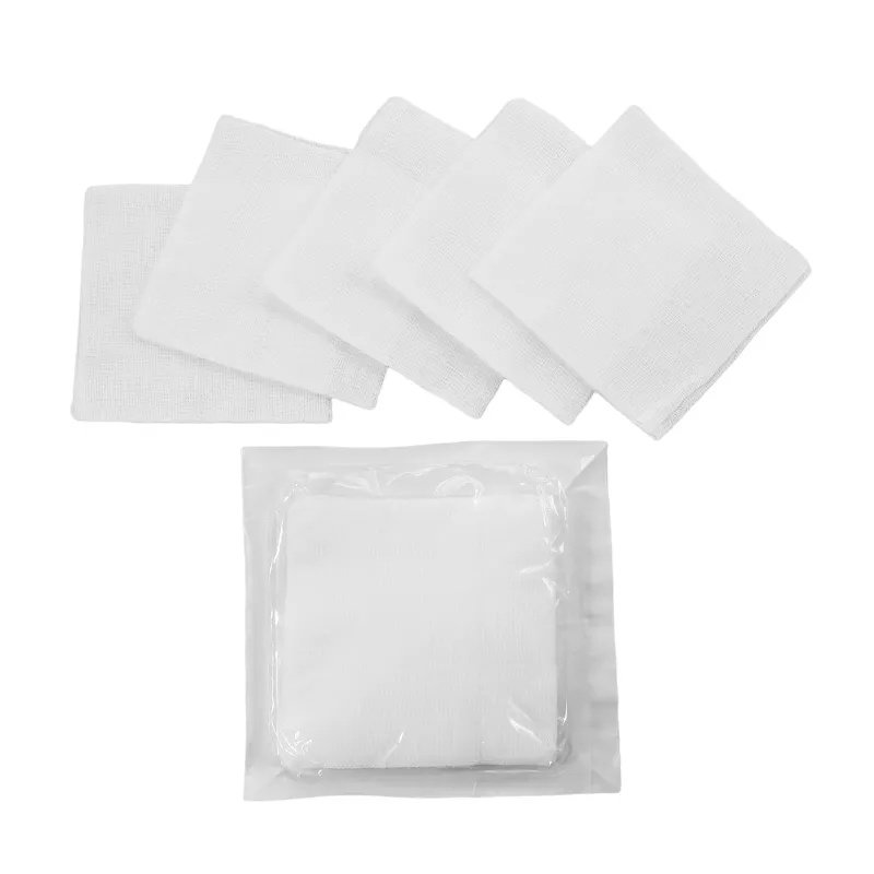 Standard Level customized cotton gauze fabric hemostatic 10x10 non sterile gauze swab medical gauze eye pad