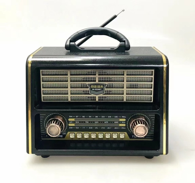 Meier M-2029BT Retro Fm Am Sw 3 Band Vintage Retro Radio Rechargeable Radio With Wireless Bt Funtion Usb Sd Tf Mp3 Player Wooden
