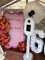 Vanplex IPad+DSLR Photo Booth Vertikal dengan Mesin Stand Printer, Bingkai LED, dan Remote Control untuk Acara Pernikahan dan Pesta
