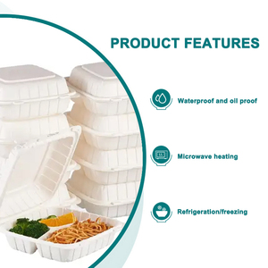클램쉘 화이트 일회용 도시락 MFPP 테이크 아웃 힌지 식품 용기 튼튼한 플라스틱 식사 용기 - Product Image 4