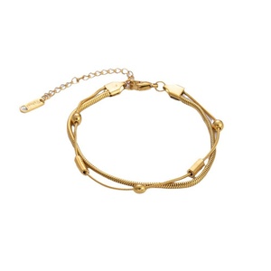 Pulsera de Acero Inoxidable Chapada en Oro de 18K de Alta Gama para Mujer, Pulseras de Cadena de Moda Inspiradas en INS para Aniversarios de Verano - Product Image 6