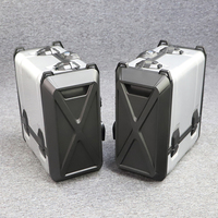 Boîte à bagages pour moto BORSKE, boîte latérale en alliage d'aluminium pour scooter, coffre noir/argent 45L pour Kawasaki