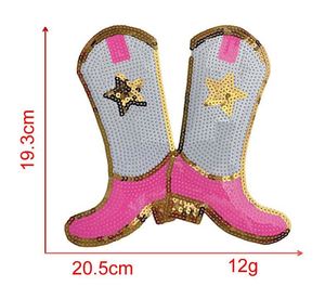 Factory Sale Kawaii Big Size Embroidery Iron on Eye Cherry Heart Boot Sequin Patch for Tshirt Hoodies - Product Image 4
