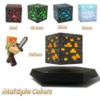 HCNT Factory Mini World Cubos Magnéticos Levitantes, Decoración de Escritorio, Bloque de Hierba Flotante, Lámpara LED de 3 Colores, Ideal para el Hogar, Diwali, Bautizo