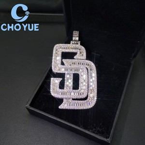 Top Quality 925 <b>Silver</b> Moissanite Letter SD Pendant Baguette Cut Iced Out Hip Hop <b>Charm</b> Pass Diamond Tester with GRA - Product Image 3