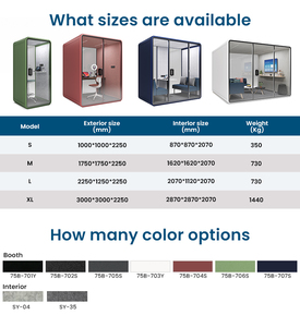 Cabina Acústica de Oficina Insonorizada Personalizable para 4 Personas, para Uso en Interiores y Centros Comerciales, Prefabricada, para Reuniones Telefónicas - Product Image 4