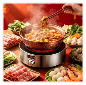 Cocina Eléctrica Redonda Infrarroja AMOR <span class=keywords><strong>de</strong></span> Ahorro <span class=keywords><strong>de</strong></span> Energía con Control <span class=keywords><strong>de</strong></span> Perilla, 1200W Reales, Temporizador Digital, Acero Inoxidable, para el Hogar - Product Image 2