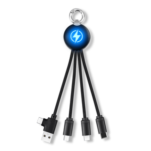 Venta caliente cargador de teléfono Cable regalo de negocios Set 2A LED llavero cargador 3 en 1 Cable USB <span class=keywords><strong>para</strong></span> hombres mujeres artículos de regalo - Product Image 1