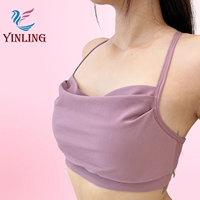 Prix de gros, short en nylon mat violet pour femmes, ensemble de vêtements de sport à volants, taille mi-haute, sexy, vêtements de danse pour femmes