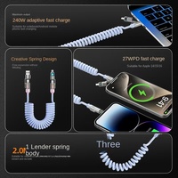 Ligne de données pour écouteurs en silicone pour voiture 240W quatre en un pour l'aromathérapie à charge super rapide pour Type-C PD