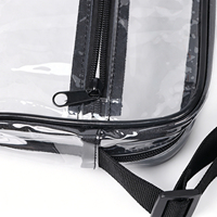 Sac à bandoulière transparent avec logo personnalisé, sangle réglable, poche zippée, sac à bandoulière pour femme pour les déplacements en extérieur