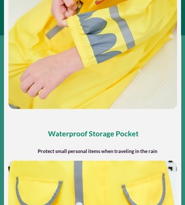 Combinaison imperméable une pièce pour enfants avec pantalon intégré, tenue de protection intégrale pour la randonnée, motif <span class=keywords><strong>petit</strong></span> canard jaune, cape de pluie pour bébé - Product Image 4