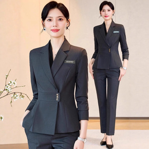 Women's Professional Workwear Suit Long Sleeve Polyester Winter 2025 For Jewelry Store Hotel Receptionists - Product Image 2