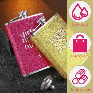 Coffret Cadeau Tendance : Mini Flacon à <span class=keywords><strong>Whisky</strong></span> <span class=keywords><strong>Rose</strong></span> Scintillant en Acier Inoxydable de 8 oz pour Fille – Promotionnel - Product Image 5