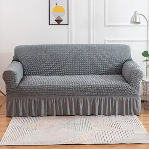 Capa de sofá elástica de luxo, capa de sofá elástica para casa de luxo com saia