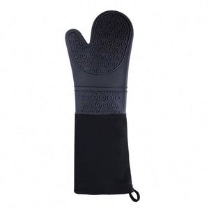 Gant de four en silicone et coton résistant à la chaleur, extra long, pour la pâtisserie, la cuisson, la cuisine, outil de cuisine, gants en silicone - Product Image 1