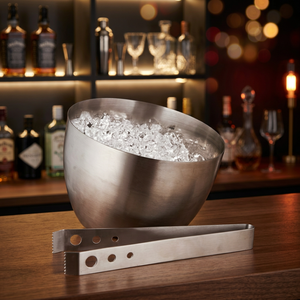 <b>Ice</b> Bowl with Tong Stainless Steel Wine champagne Beer <b>Cooler</b> <b>Ice</b> Bucket Bowl with <b>Ice</b> Tong at Wholesale Price - Product Image 1